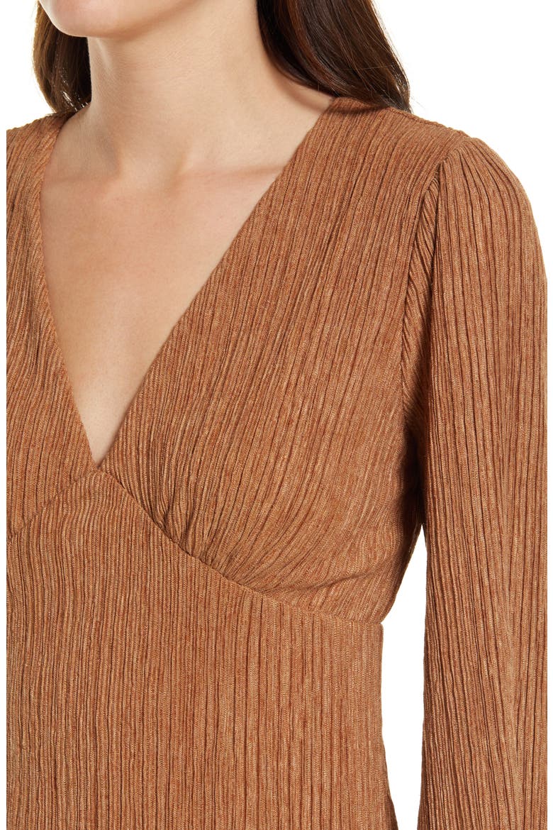 Plissé Empire Waist Midi Dress, Alternate, color, THRUSH