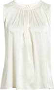 Anne Klein Pleated Jewel Neck Sleeveless Top