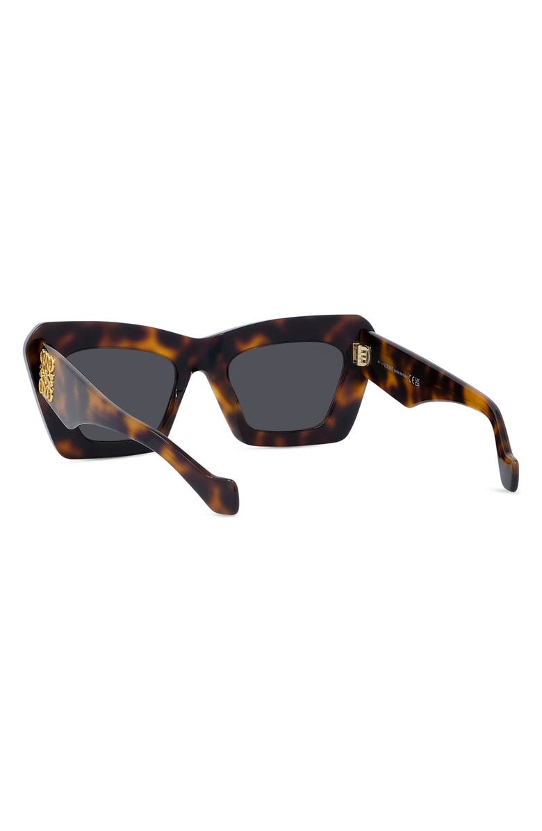 Loewe Anagram 52mm Cat Eye Sunglasses, Alternate, color, Dark Havana / Smoke