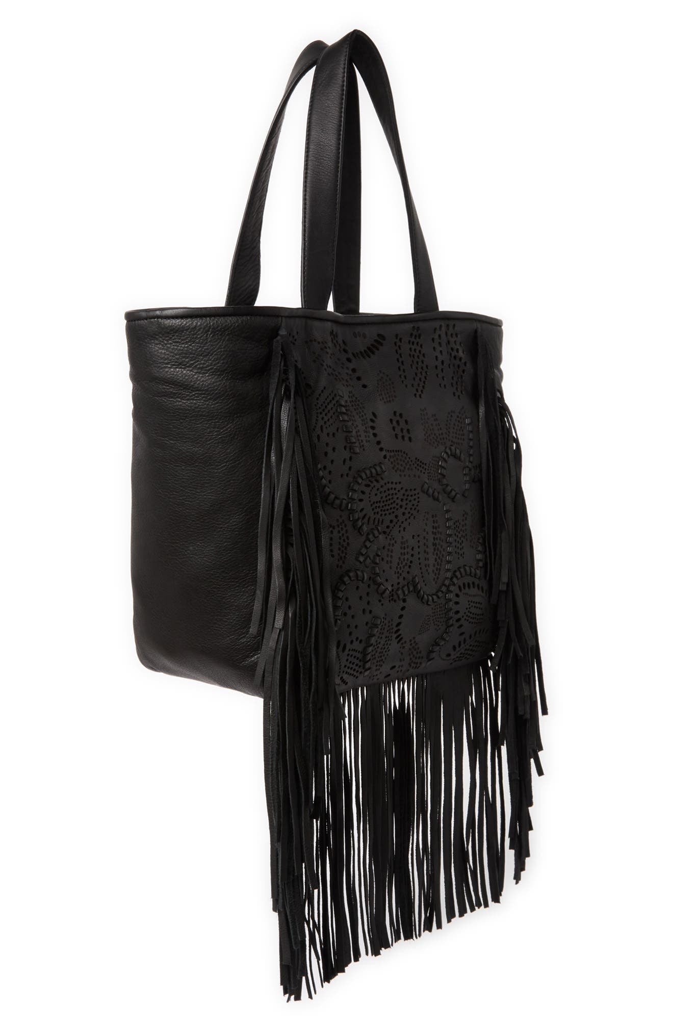 Frye Vivian Leather Fringe Tote Bag, Alternate, color, 