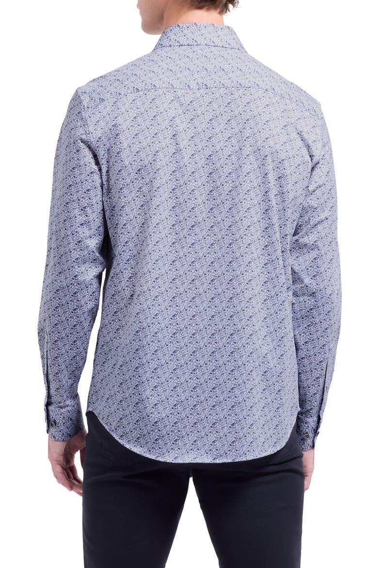 James OoohCotton® Music Print Button-Up Shirt, Alternate, color, PLATINUM