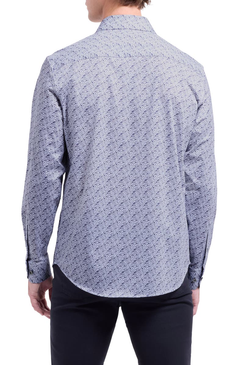 Bugatchi James OoohCotton<sup>®</sup> Music Print Button-Up Shirt, Alternate, color, Platinum