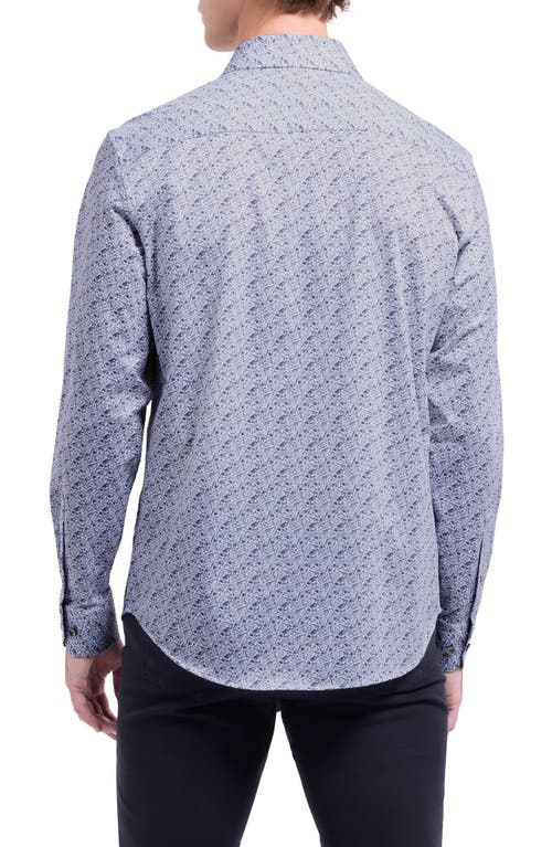 Bugatchi James Ooohcotton® Music Print Button-up Shirt In Blue