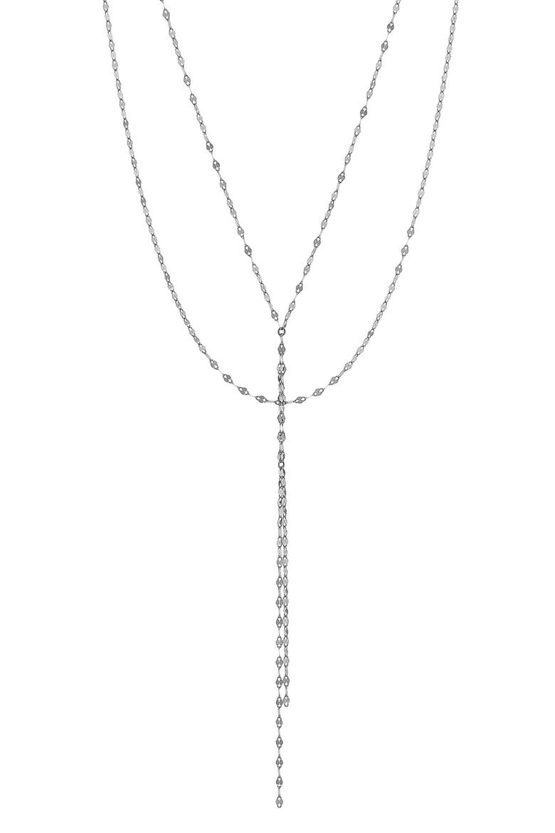 Blake 14K Gold Lariat Necklace, Main, color, WHITE GOLD