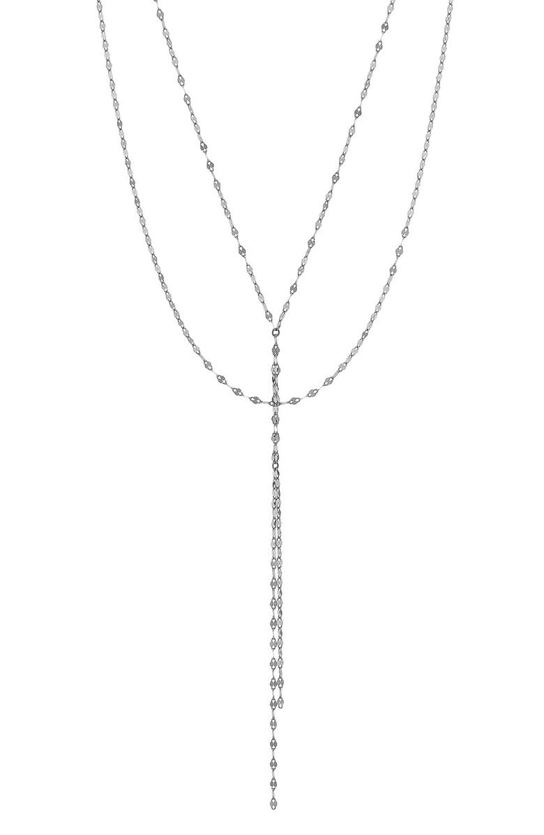 LANA Blake 14K Gold Lariat Necklace, Main, color, White Gold