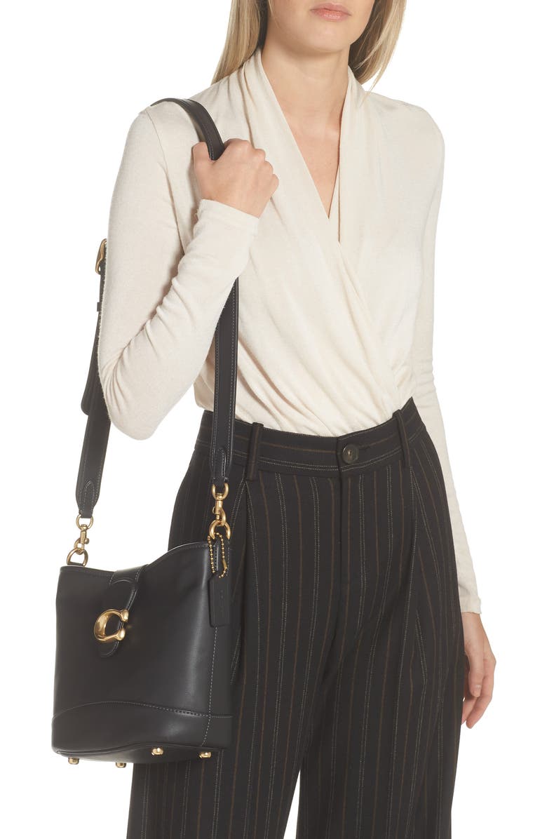 COACH Tabby Leather Bucket Bag, Alternate, color,