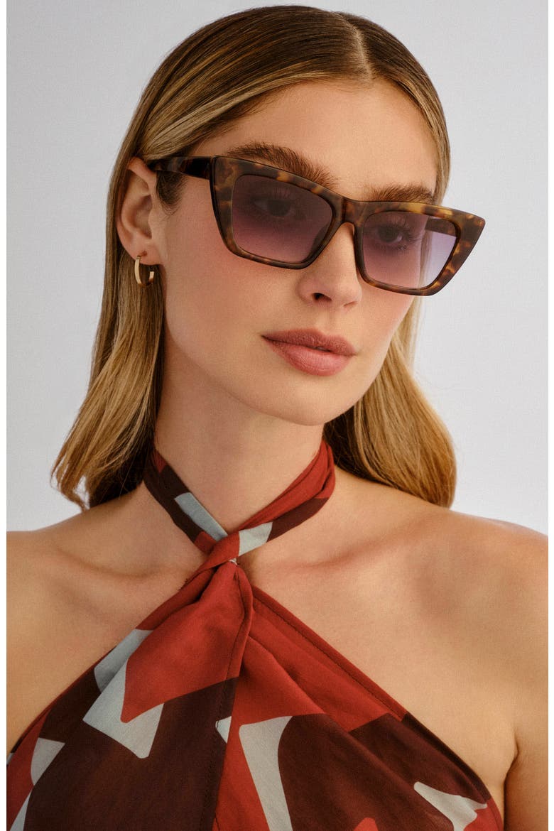 Solstice 53mm Cat Eye Sunglasses, Alternate, color, HONEY TORT / COOL SMOKE GRAD