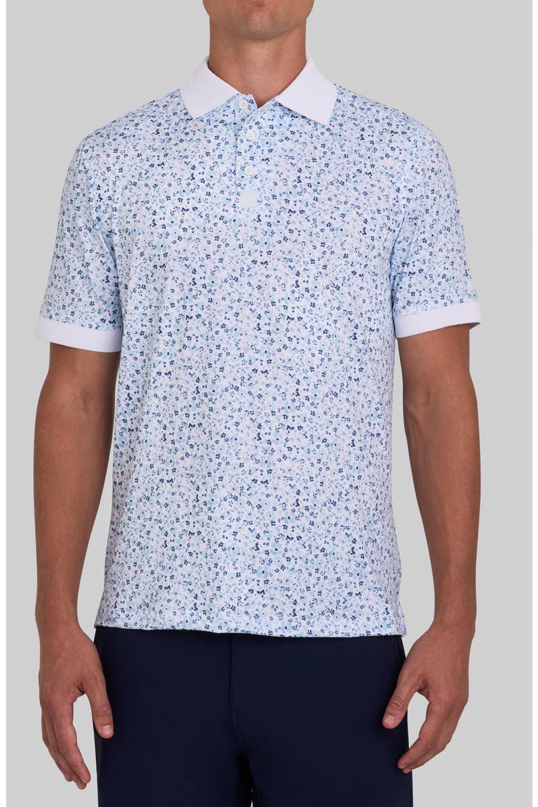 Evolution Ridge Floral Performance Golf Polo, Main, color, PALE BLUE