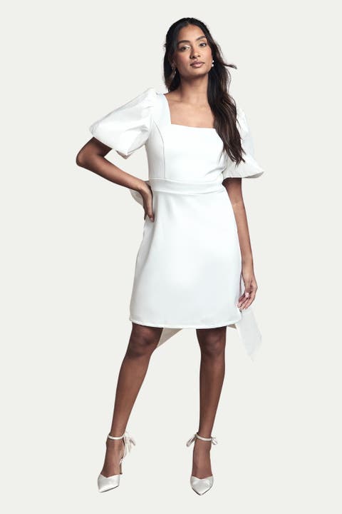 Taffeta Bow Back Mini Dress