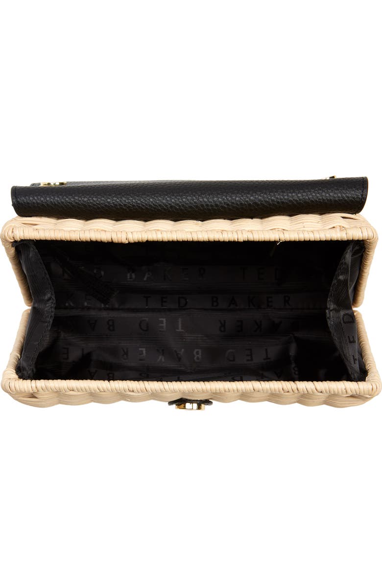 Ted Baker London Janiya Faux Leather & Woven Rattan Crossbody Bag, Alternate, color,
