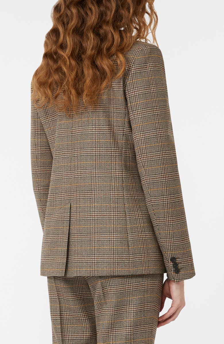 Weekend Max Mara Giove Plaid Double Breasted Blazer, Alternate, color, Chocolate