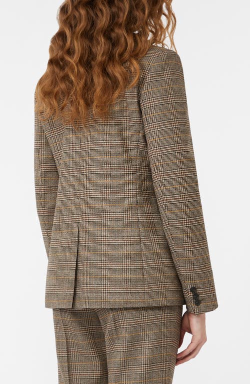 Weekend Max Mara Giove Plaid Double Breasted Blazer In Brown