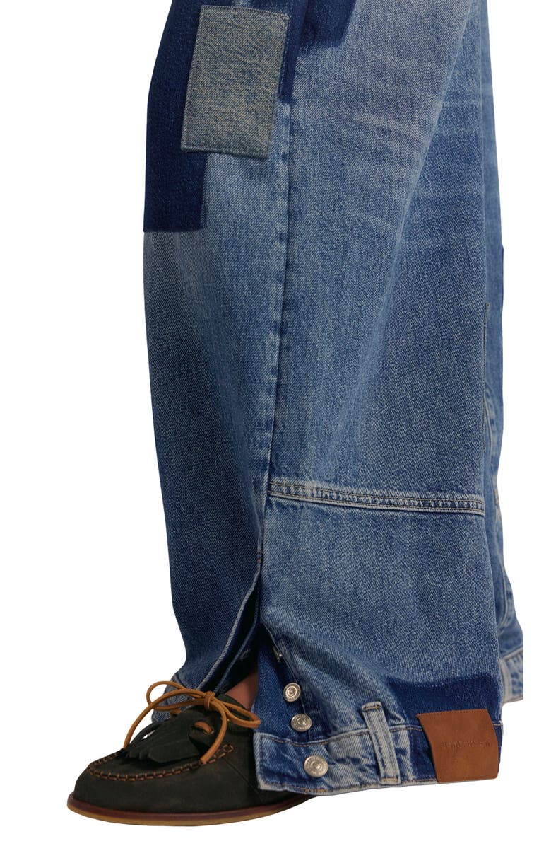 Free People Head Over Heels Patchwork Wide Leg Jeans, Alternate, color, 