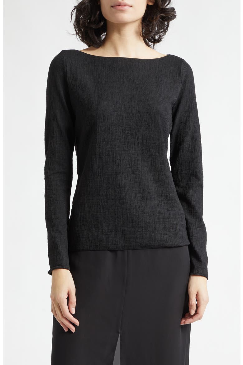 Boat Neck Top, Main, color, SOLID BLACK