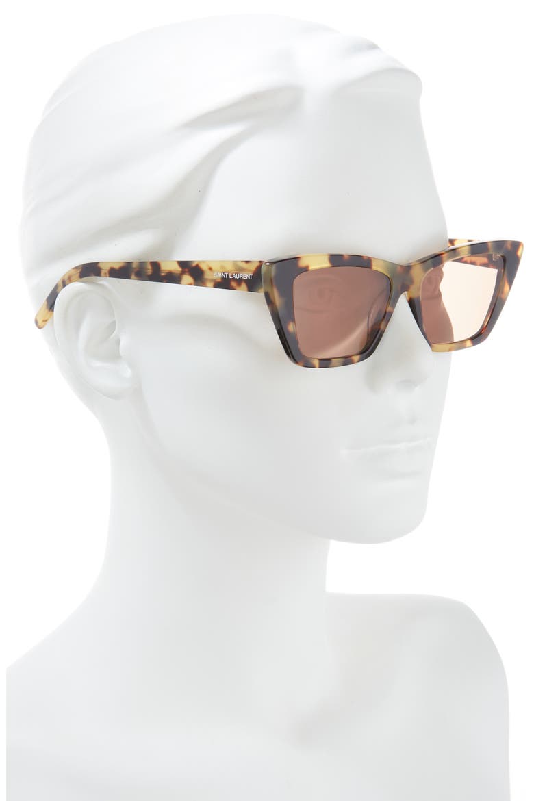 53mm Cat Eye Sunglasses, Alternate, color, HAVANA HAVANA BROWN