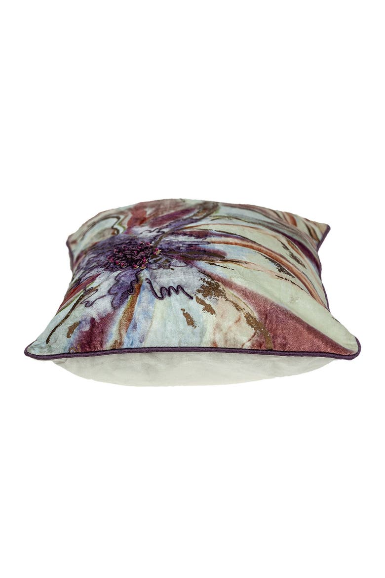 Zinnia Multicolored Throw Pillow, Alternate, color, PURPLE