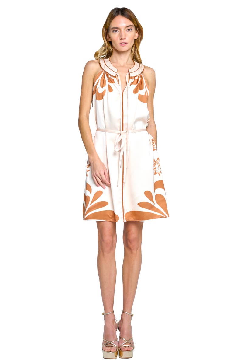 CIEBON Kyndra Print Sleeveless Minidress, Alternate, color, Sand/ Camel