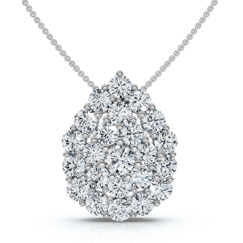 Bliss Diamond 2ct Diamond Pear Shape Pave Pendant 14k Gold Necklace Lab Grown