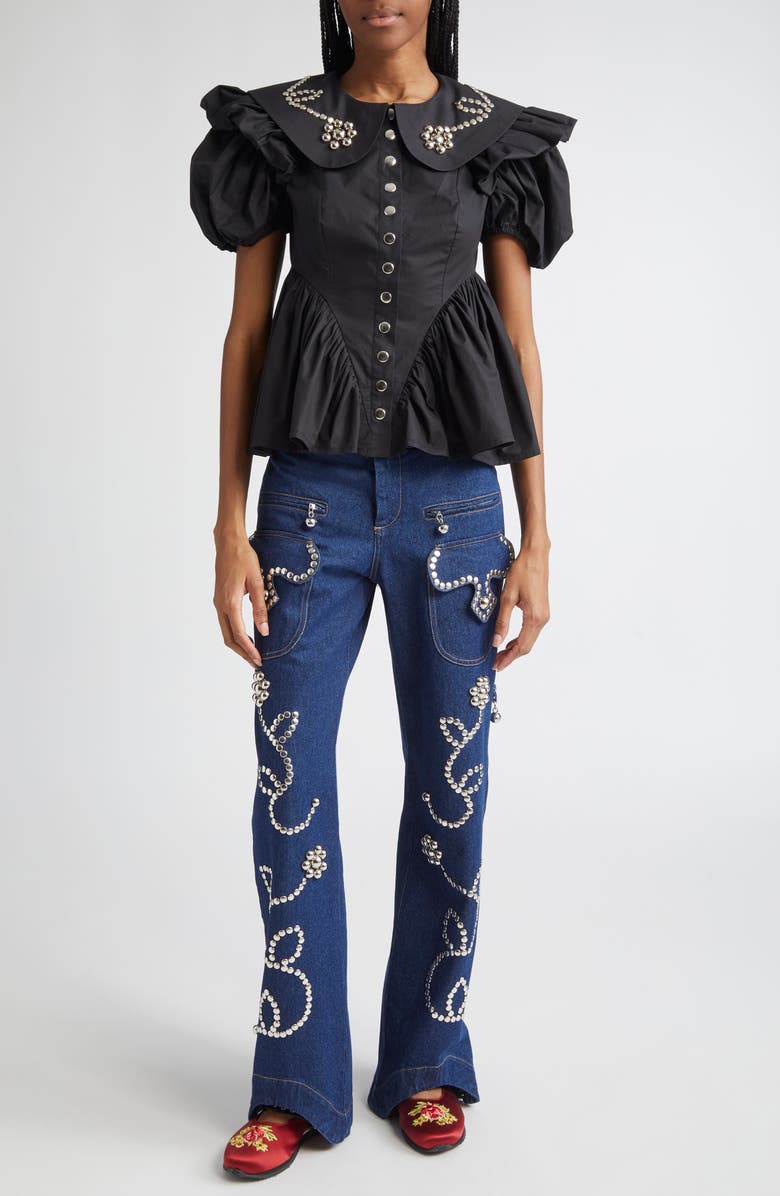 Chopova Lowena Black Lasso Top, Alternate, color,