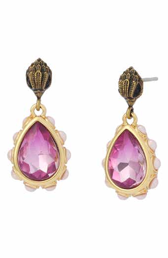 Eagle Faux Pearl & Crystal Drop Earrings