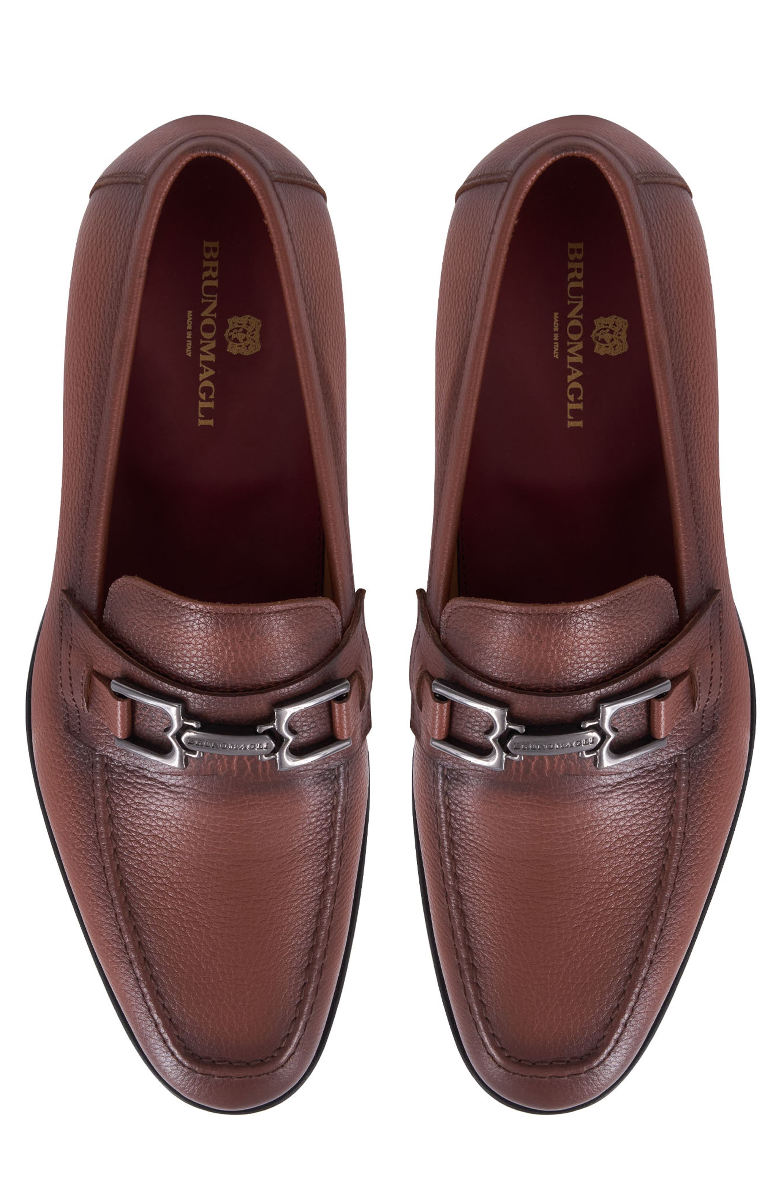 Bruno Magli Roberto Pebbled Bit Loafer, Alternate, color, Cognac Tumbled