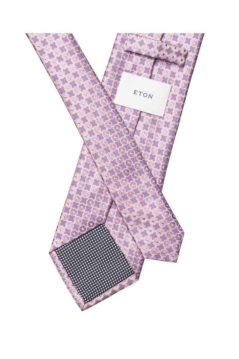 Geometric Silk Tie, Alternate, color, LIGHT PURPLE