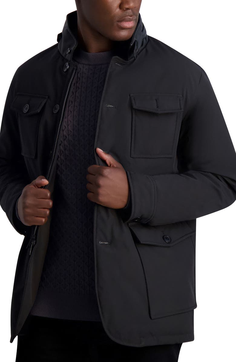 KARL LAGERFELD Puffer Blazer, Alternate, color, Black