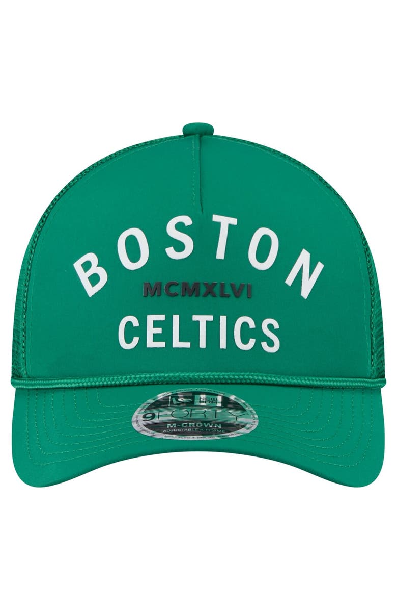 New Era Men's New Era Kelly Green Boston Celtics Minimalist A-Frame 9FORTY Trucker Hat, Alternate, color, Kelly Green