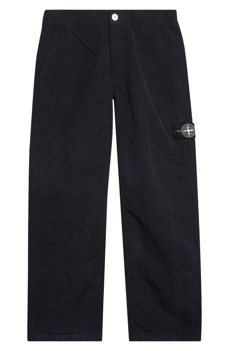Stone Island Compass Logo Patch Nylon Straight Leg Pants, Alternate, color, V0029 Black