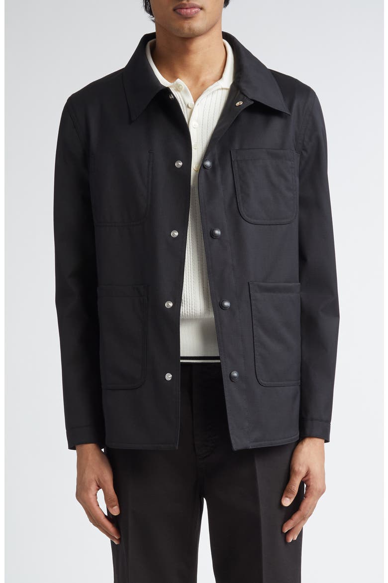 Virgin Wool Utility Jacket, Main, color, BLACK