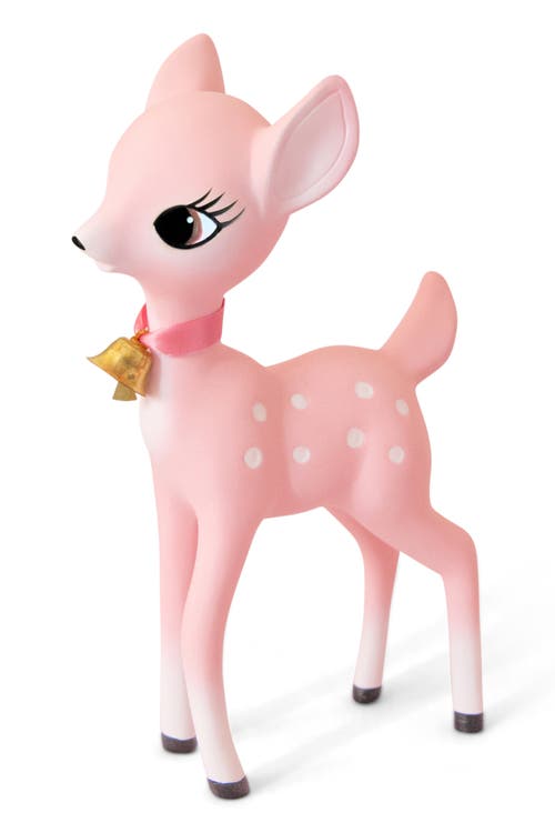 Sunshine Studios Retro Deer Holiday Figurine In Pink