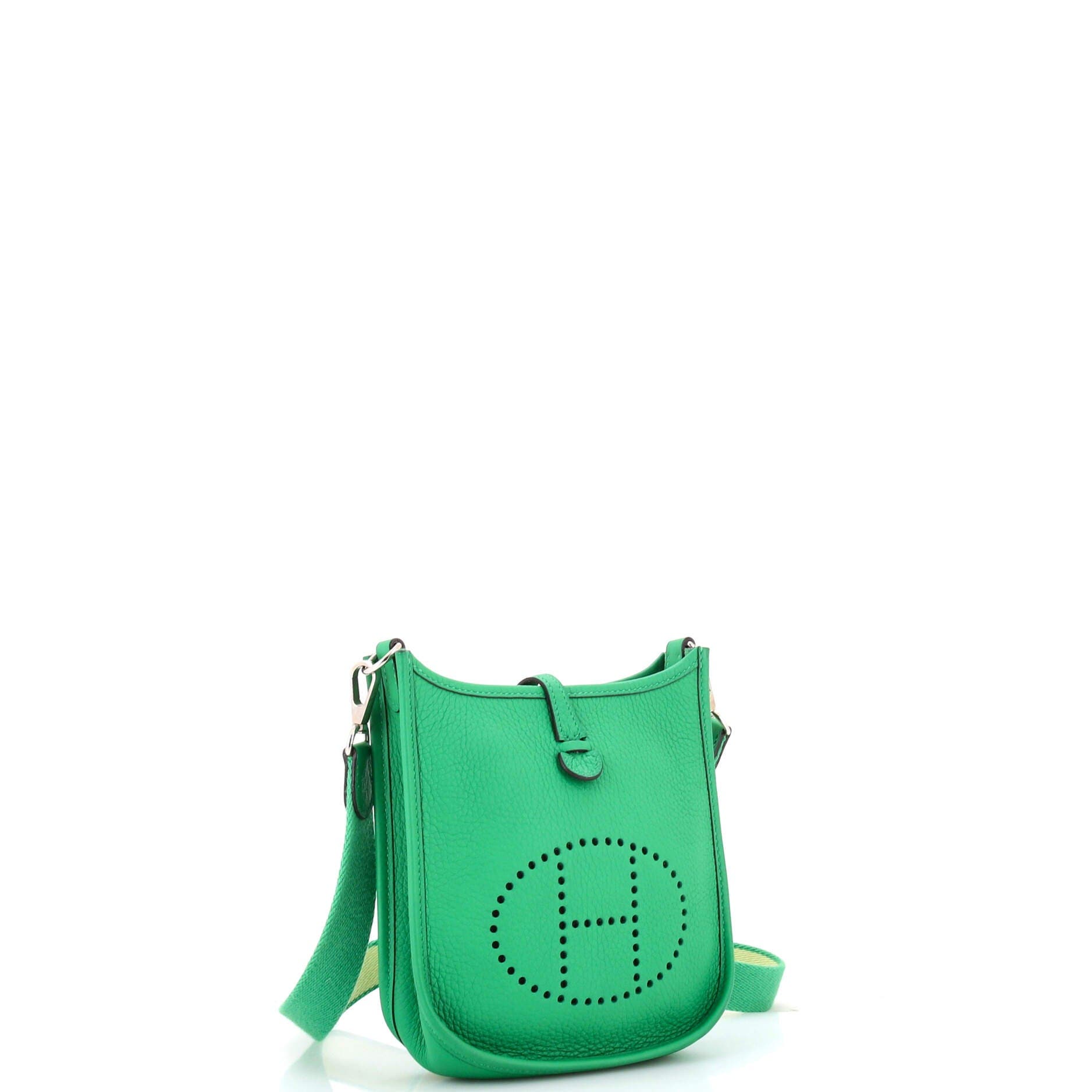 Pre-Owned Hermes Evelyne Bag Gen III Clemence TPM, Alternate, color, Green