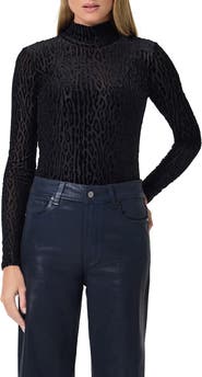 PAIGE Ursula Mock Neck Burnout Top
