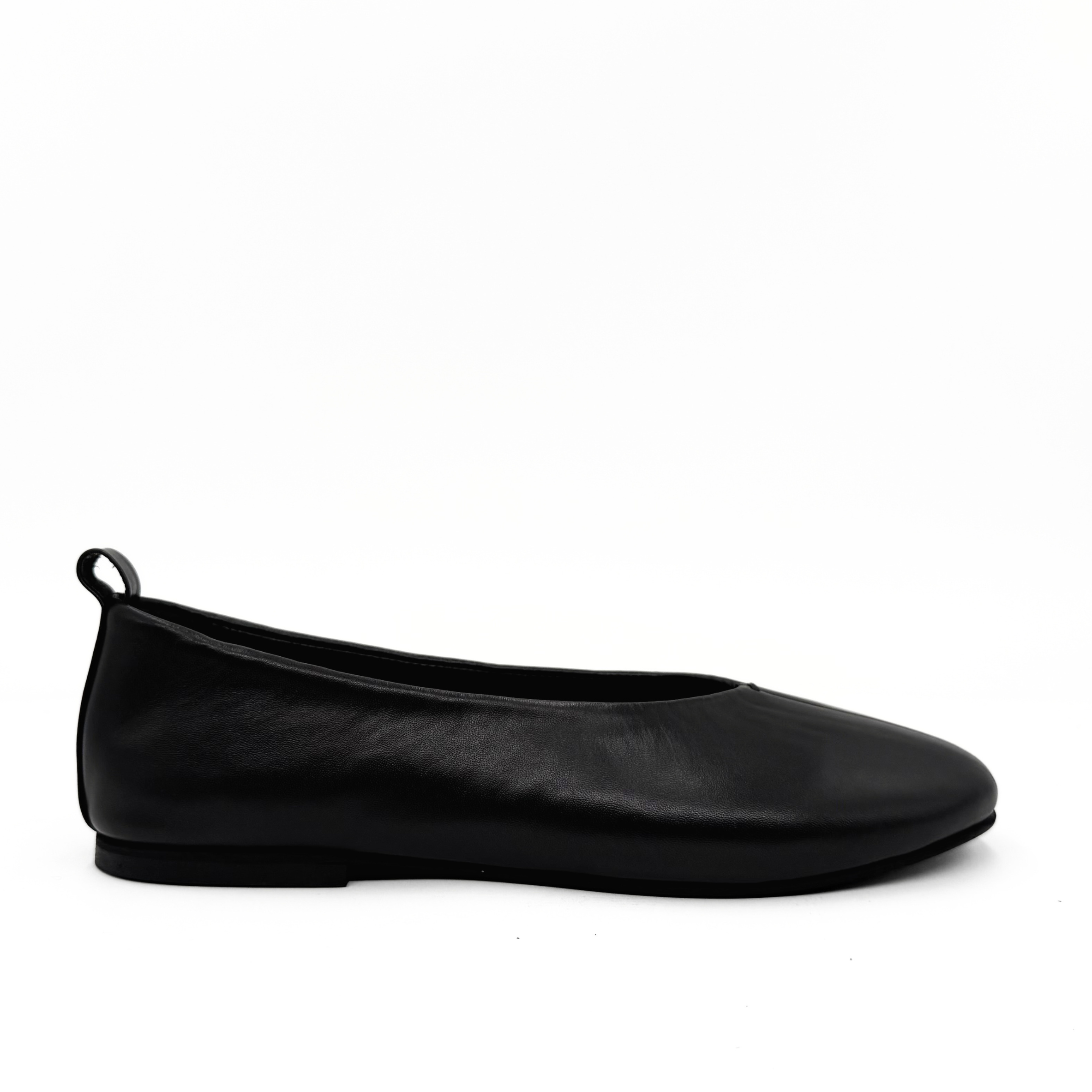 Erika II Leather Ballet Flats, Main, color, Black Leather