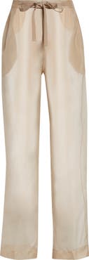 Khaite Trenton Sheer Silk Blend Organza Drawstring Pants