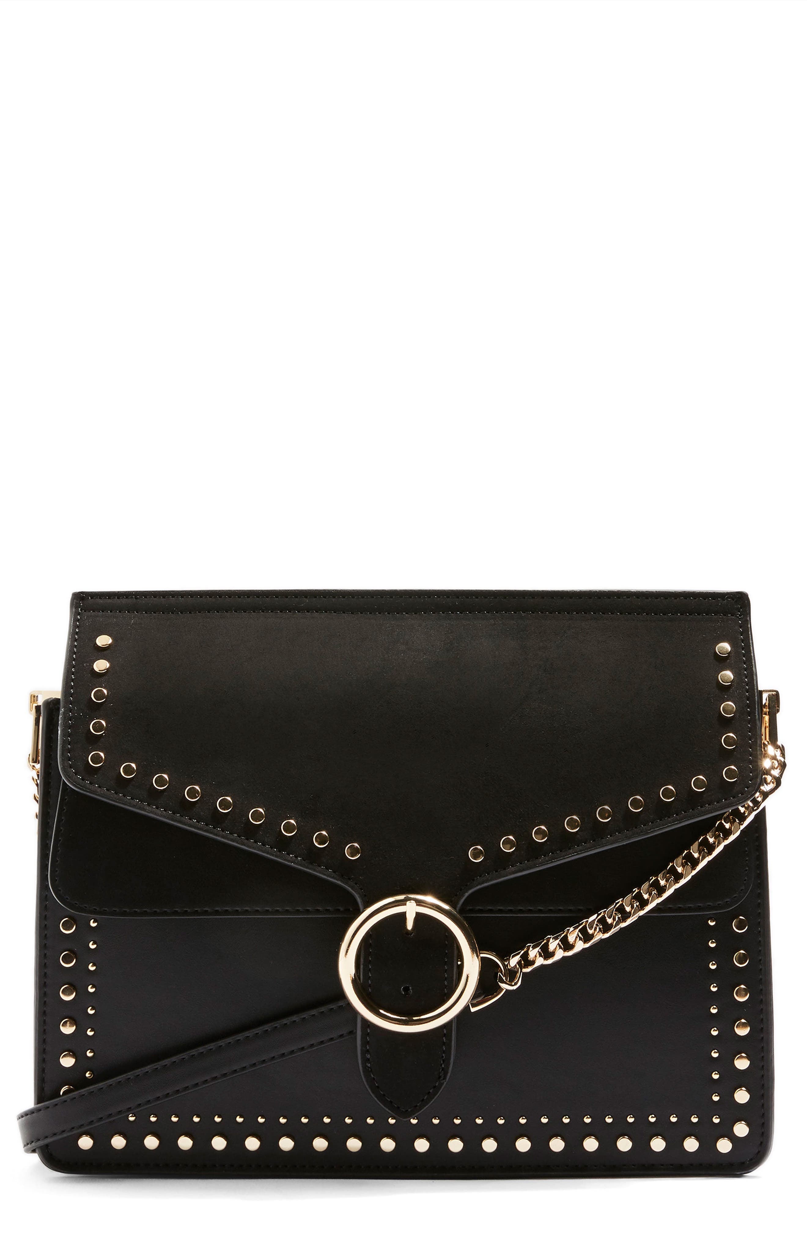 Topshop Peony Studded Shoulder Bag, Main, color, 