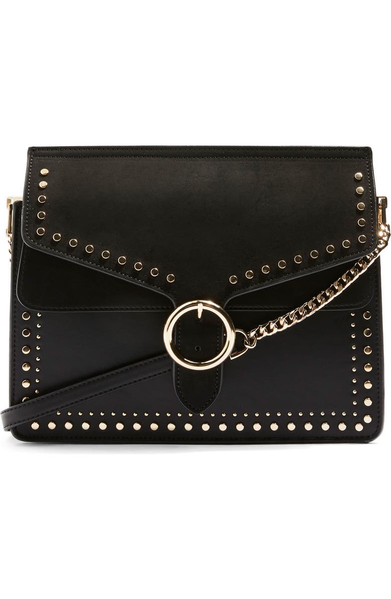 Topshop Peony Studded Shoulder Bag, Main, color,