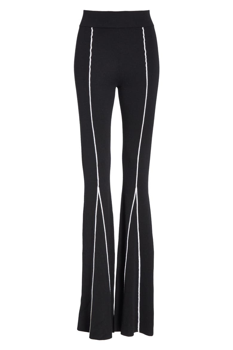 Knitted Flare Wool Pants, Alternate, color, BLACK