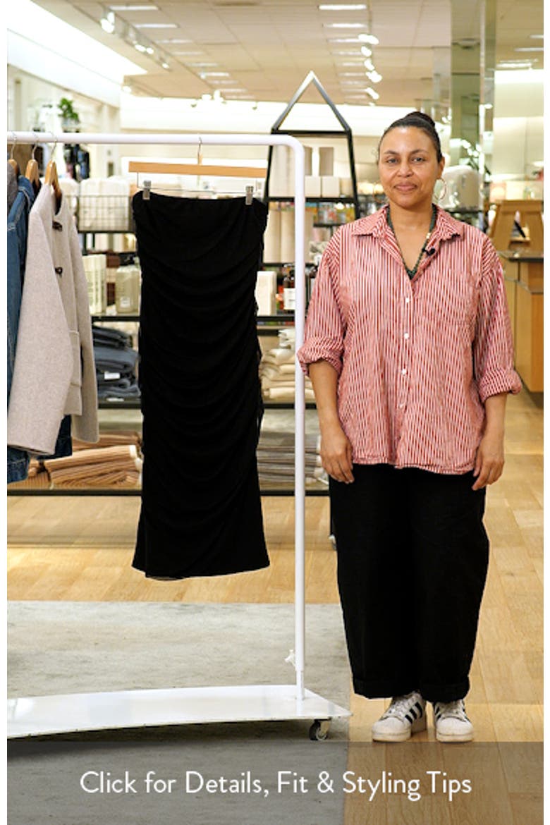 Lilah Ruched Strapless Midi Dress video