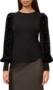 FIFTEEN TWENTY Burnout Bishop-Sleeved Ribbed Top