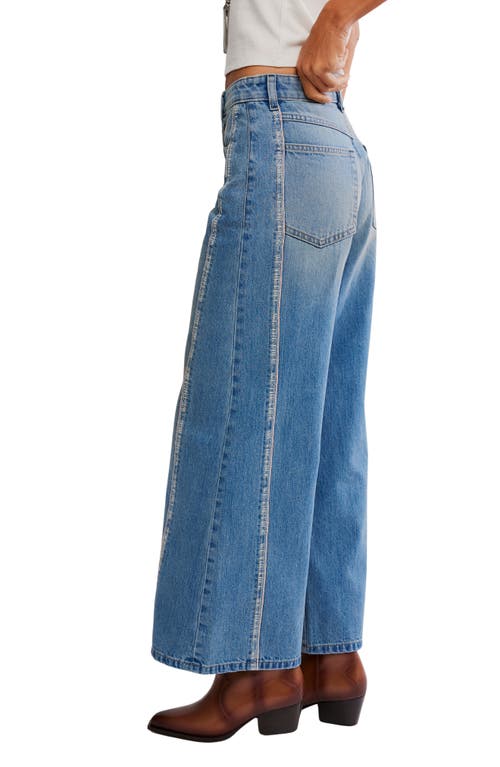 Free People On The Edge Wide Leg Jeans In Blue