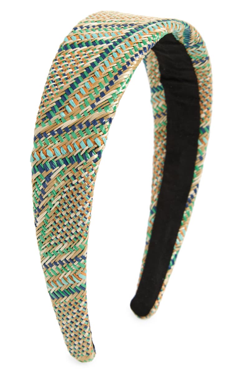 Tasha Wide Woven Straw Headband, Main, color, 