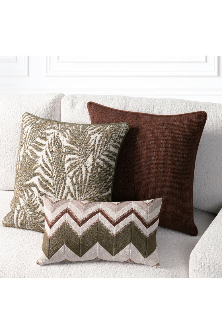 Mission Textured Chevron Indoor & Outdoor Woven Accent Pillow & Insert, Alternate, color, Multi