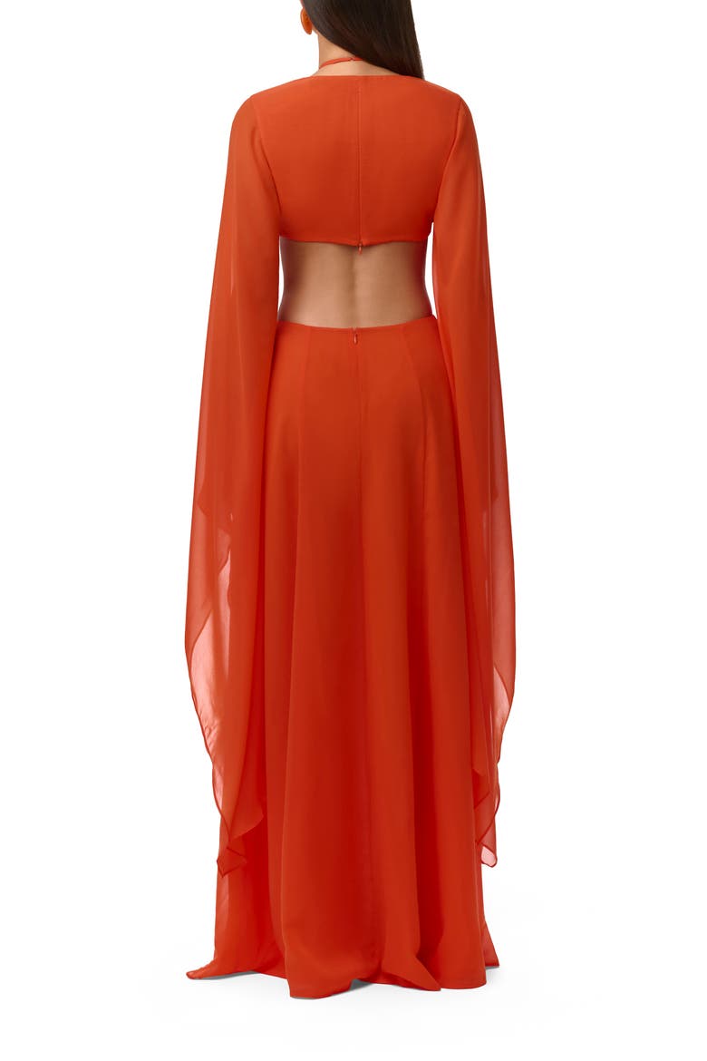 Cutout Maxi Dress, Alternate, color, TANGERINE