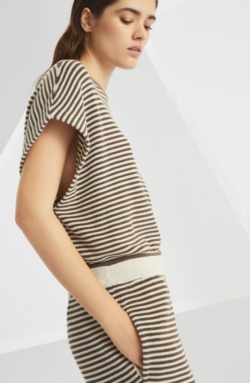 Brunello Cucinelli Cotton-knit Stripe Trousers In Brown