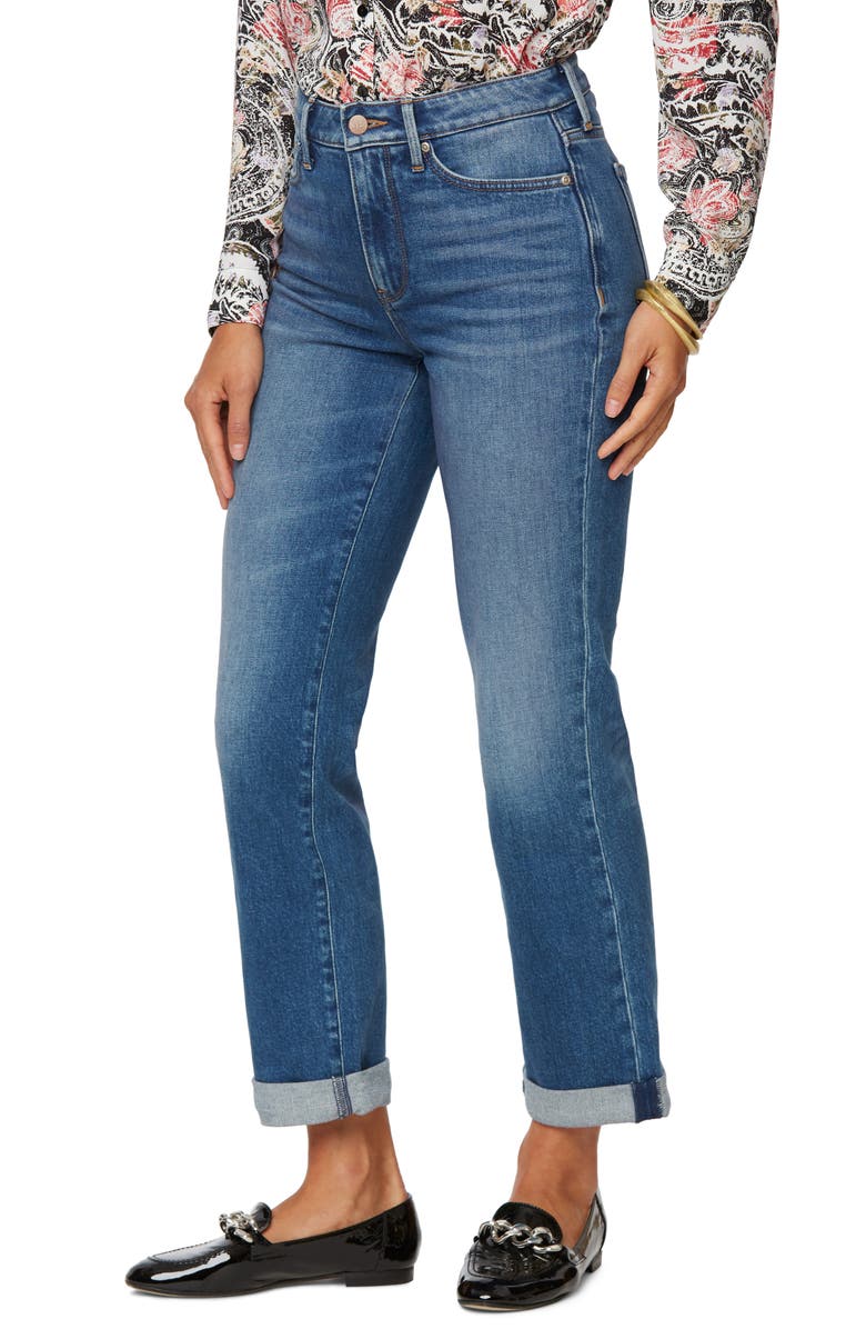 NYDJ Relaxed Straight Leg Cuff Jeans, Main, color,