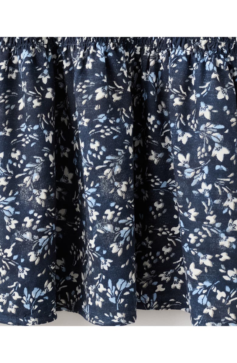 MANGO TEEN Smocked Long Sleeve Dress, Alternate, color, Navy