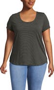 Lands' End Plus Size Short Sleeve Lightweight Jersey Scoop Neck T-shirt