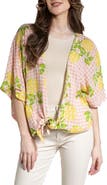 SAACHI Gingham Citrus Tie Front Duster