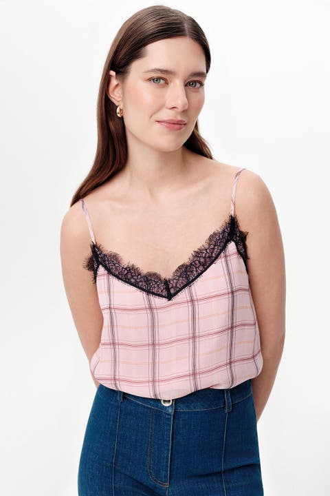 Adjustable Strap Lace Detail Blouse